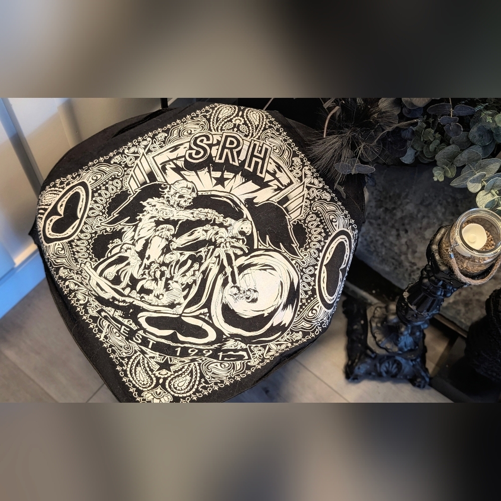 Black Y2K Vintage SRH Biker Bandana